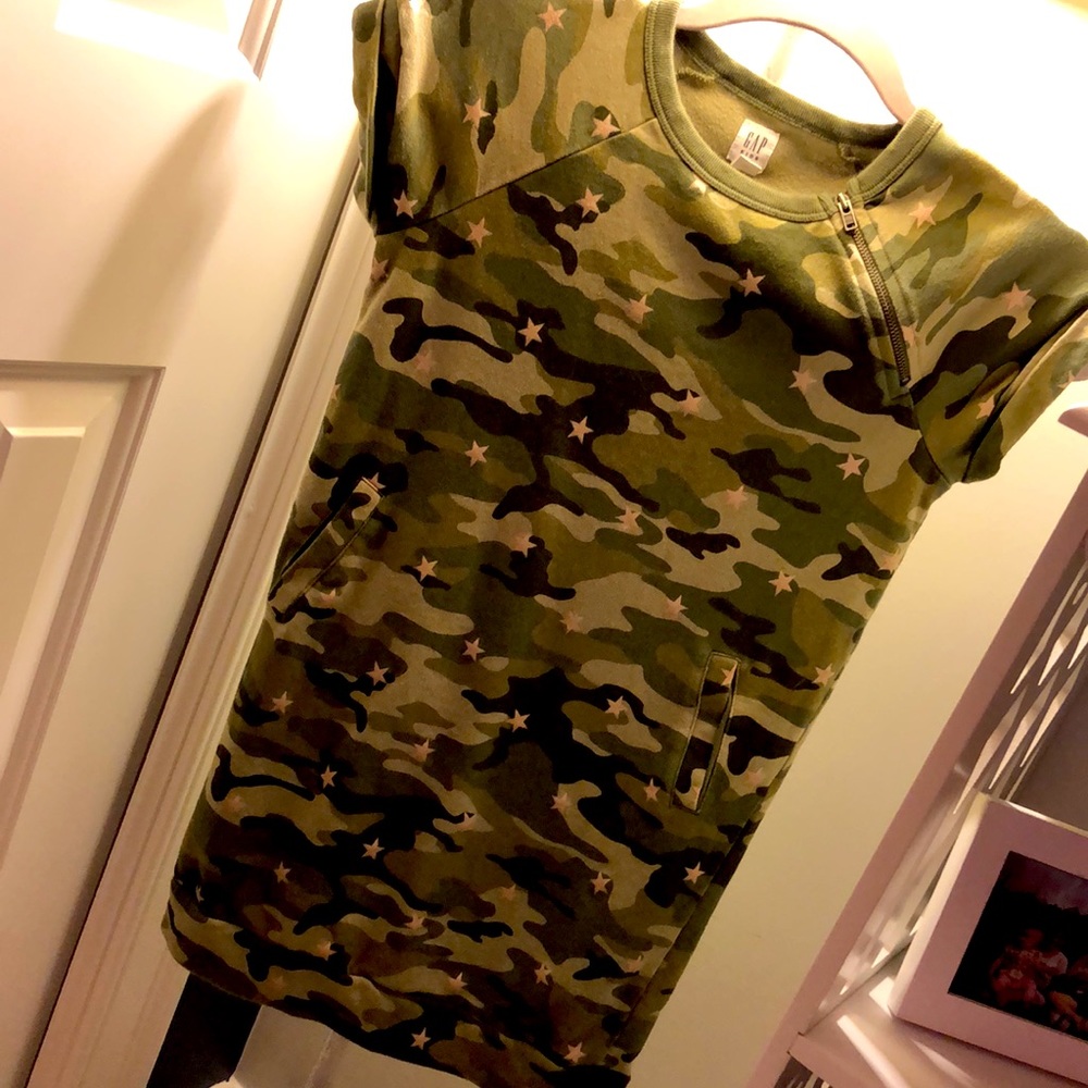 Gap kids girls camo sweatshirt dress (6/7)